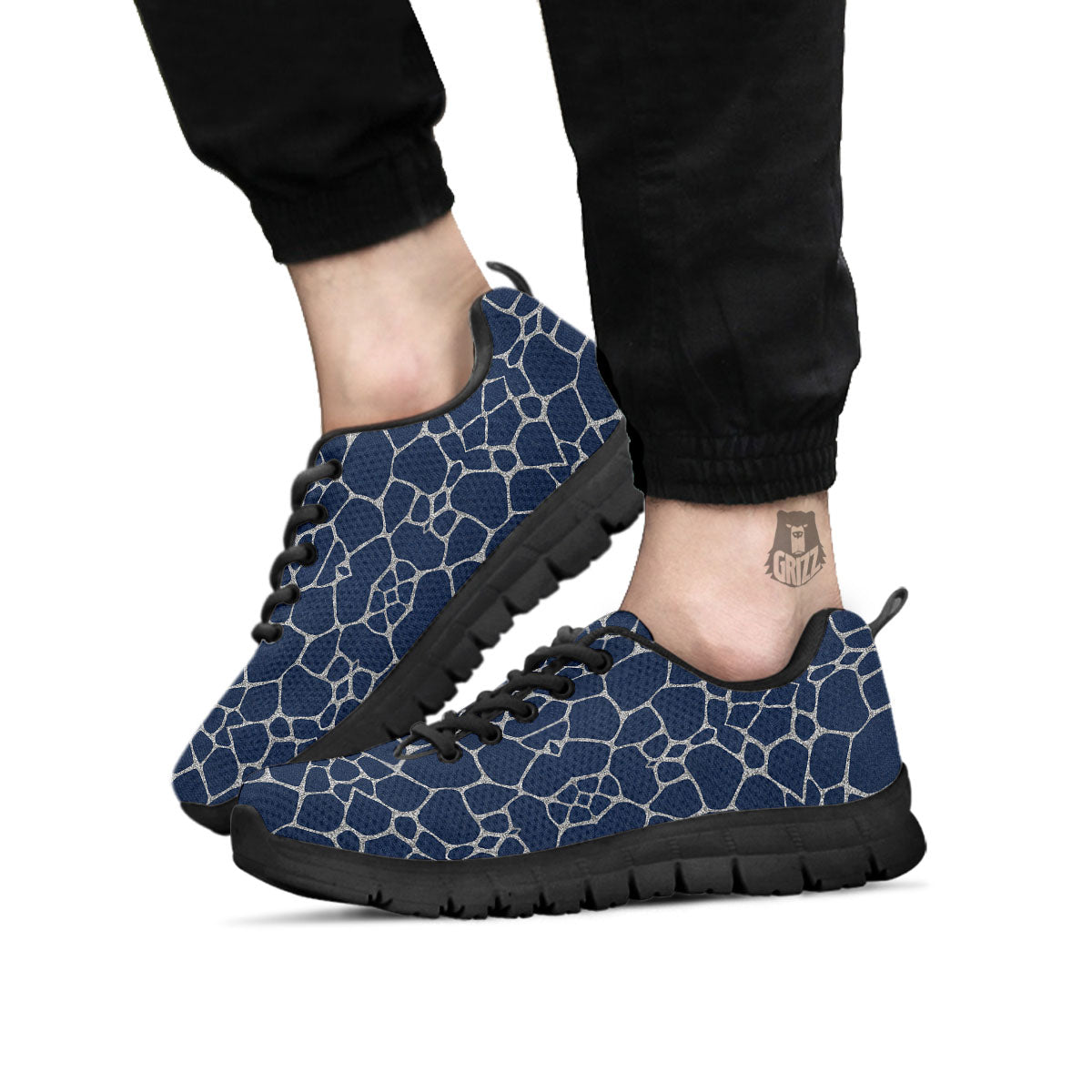 Jeans Giraffe Denim Print Pattern Black Sneaker-grizzshop