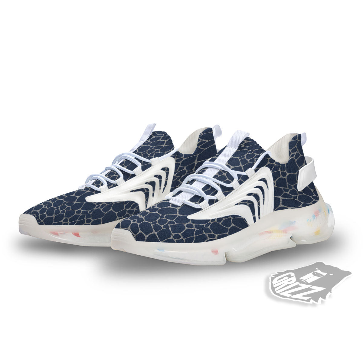 Jeans Giraffe Denim Print Pattern White Gym Shoes-grizzshop