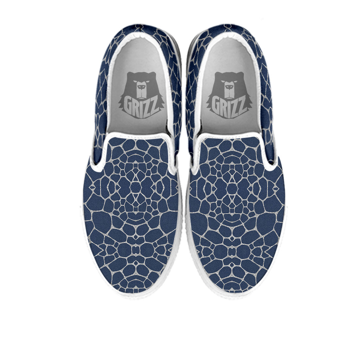 Jeans Giraffe Denim Print Pattern White Slip On Shoes-grizzshop