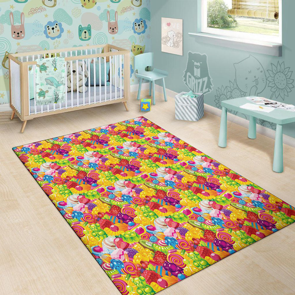 Jelly And Candy Print Pattern Floor Mat-grizzshop