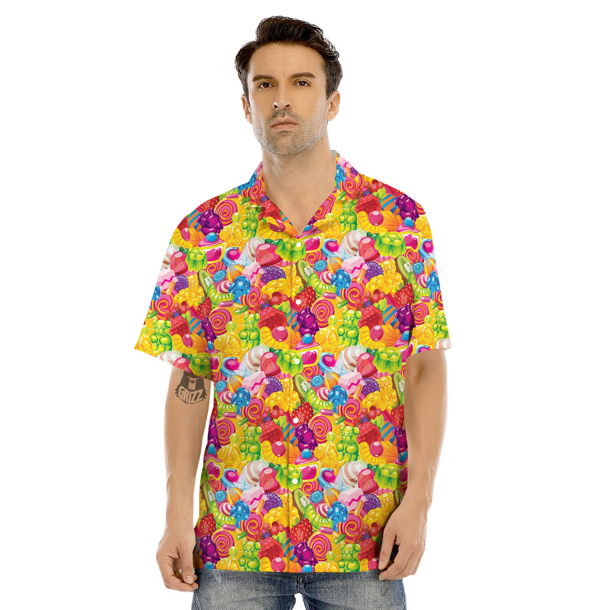 Jelly And Candy Print Pattern Men's Hawaiian Shirt-grizzshop