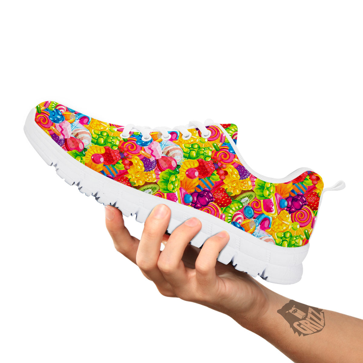 Jelly And Candy Print Pattern White Sneaker-grizzshop