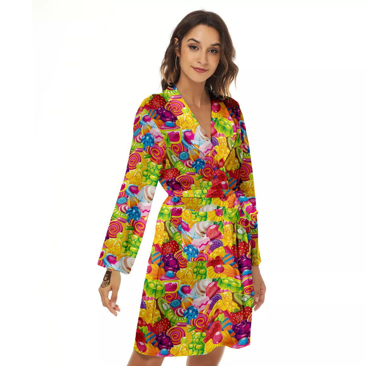 Jelly And Candy Print Pattern Women's Robe-grizzshop