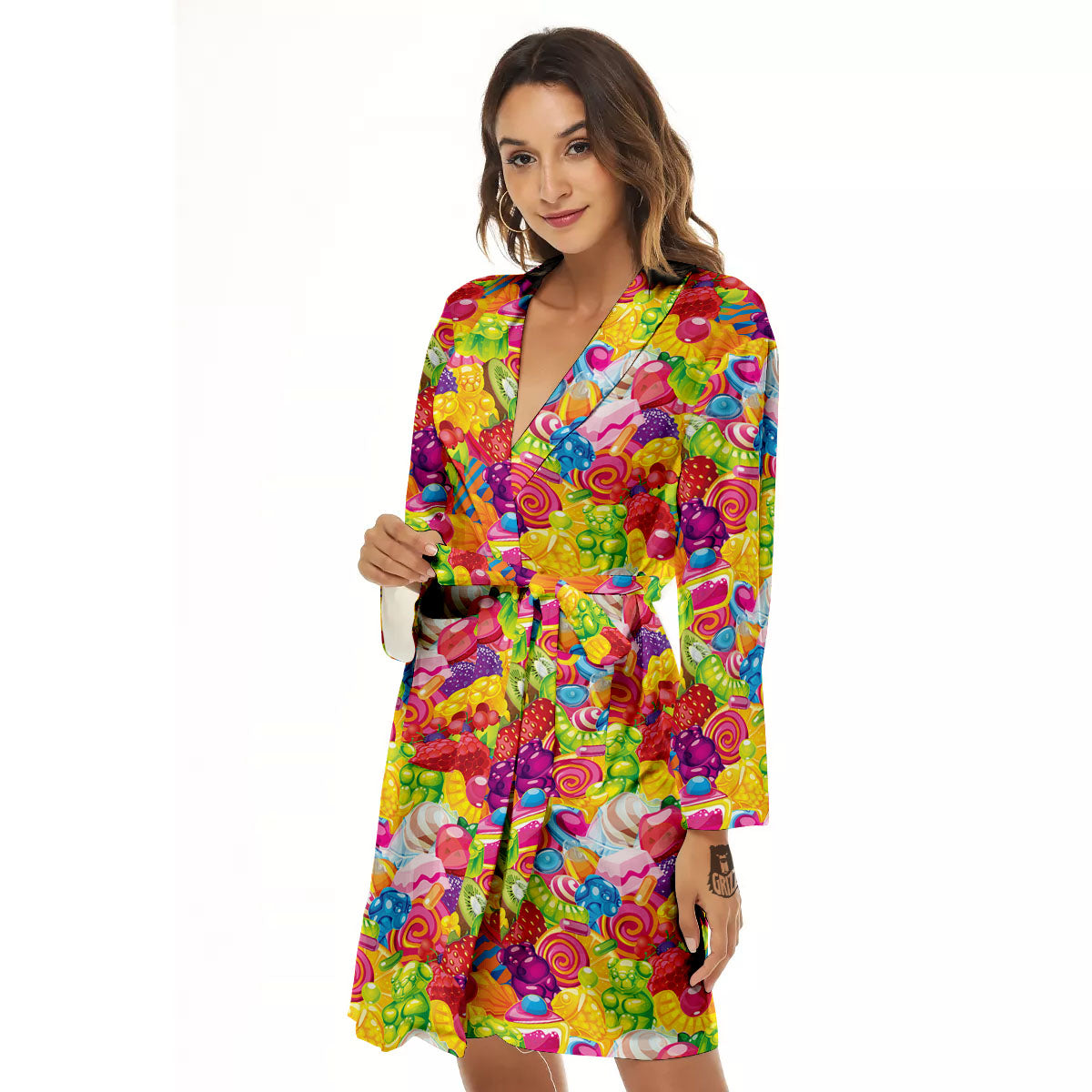 Jelly And Candy Print Pattern Women's Robe-grizzshop
