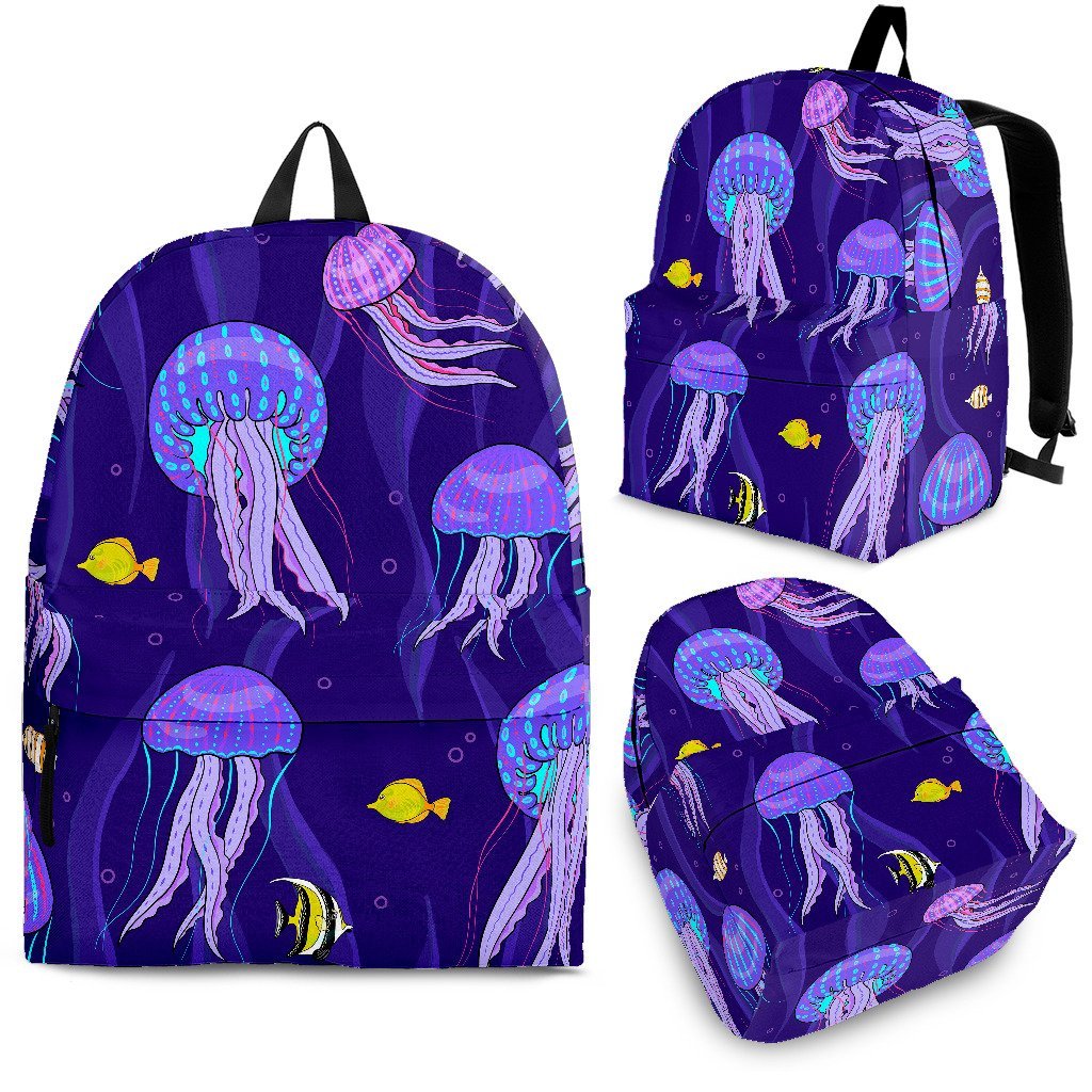 Jellyfish Cartoon Print Pattern Backpack-grizzshop