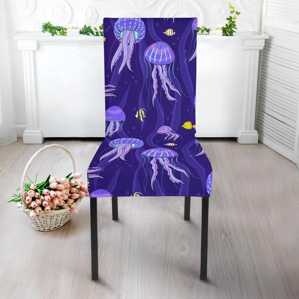 Jellyfish Cartoon Print Pattern Chair Cover-grizzshop