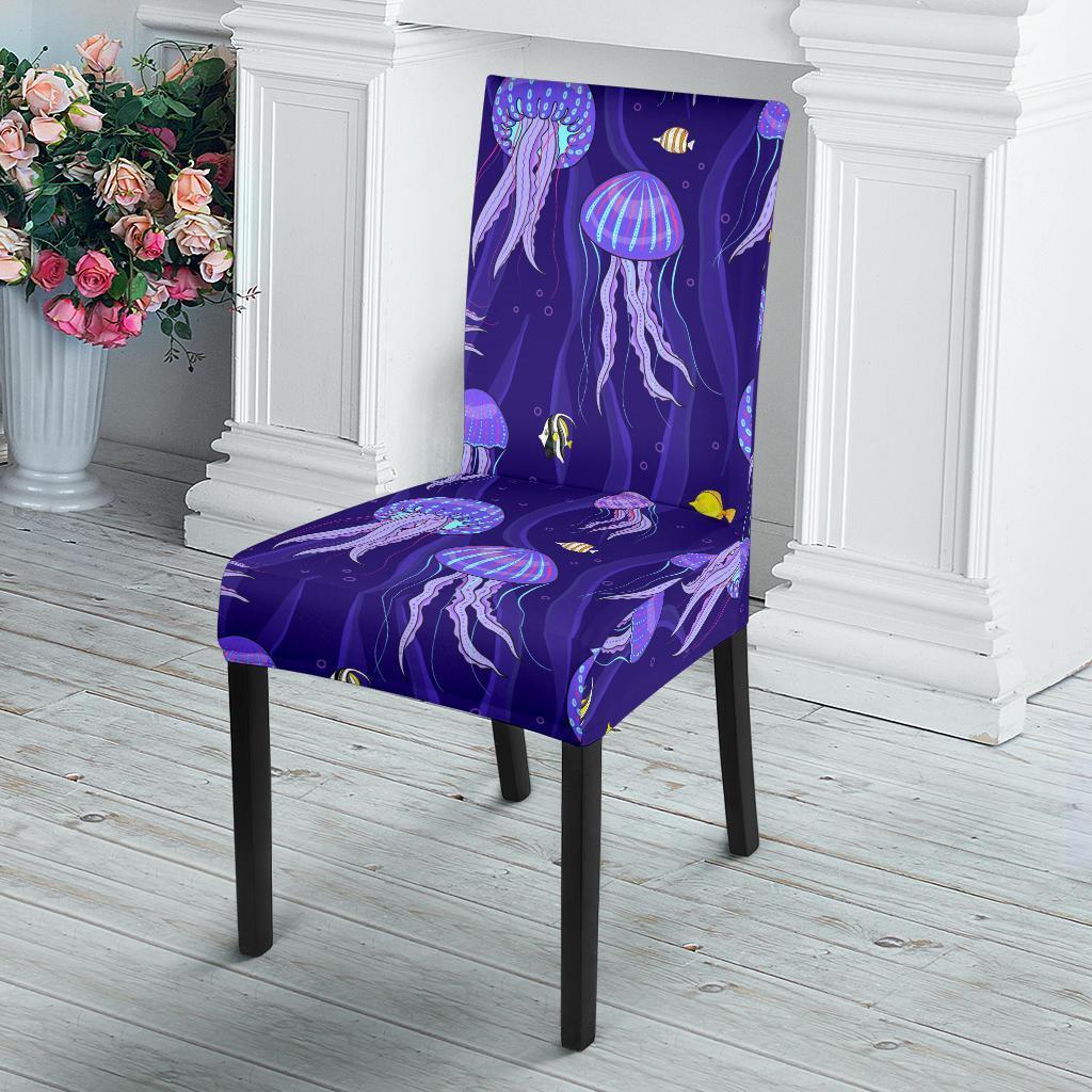 Jellyfish Cartoon Print Pattern Chair Cover-grizzshop