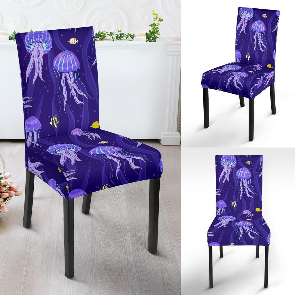 Jellyfish Cartoon Print Pattern Chair Cover-grizzshop