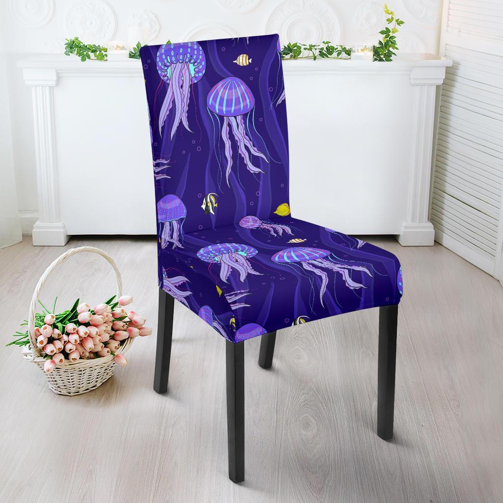 Jellyfish Cartoon Print Pattern Chair Cover-grizzshop