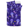 Jellyfish Cartoon Print Pattern Duvet Cover Bedding Set-grizzshop