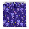 Jellyfish Cartoon Print Pattern Duvet Cover Bedding Set-grizzshop