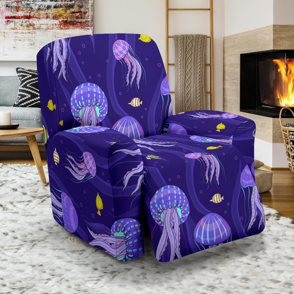 Jellyfish Cartoon Print Pattern Recliner Cover-grizzshop