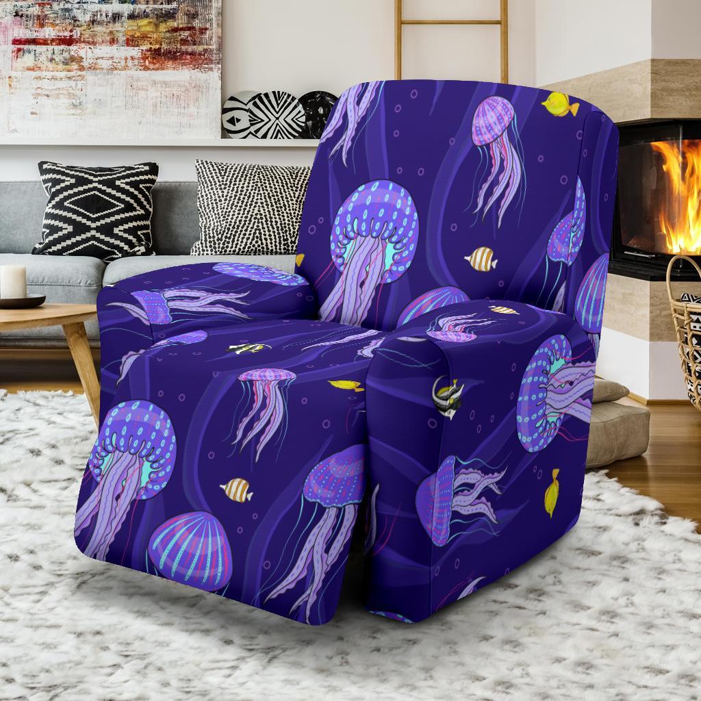 Jellyfish Cartoon Print Pattern Recliner Cover-grizzshop