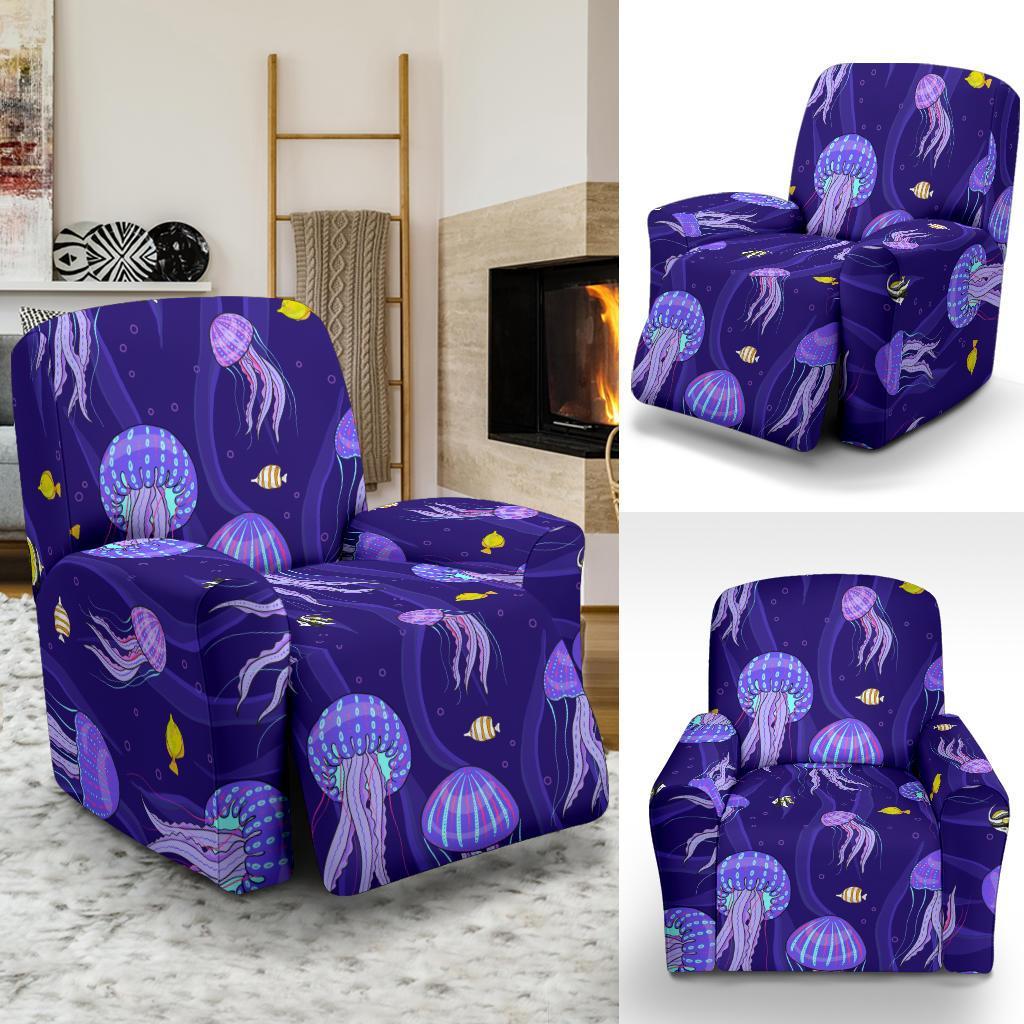 Jellyfish Cartoon Print Pattern Recliner Cover-grizzshop