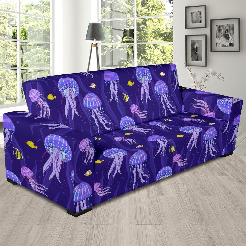 Jellyfish Cartoon Print Pattern Sofa Covers-grizzshop