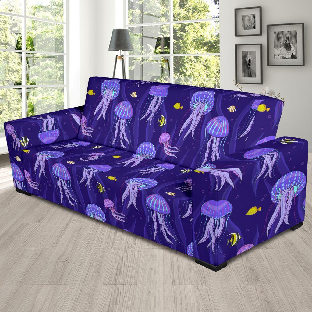 Jellyfish Cartoon Print Pattern Sofa Covers-grizzshop