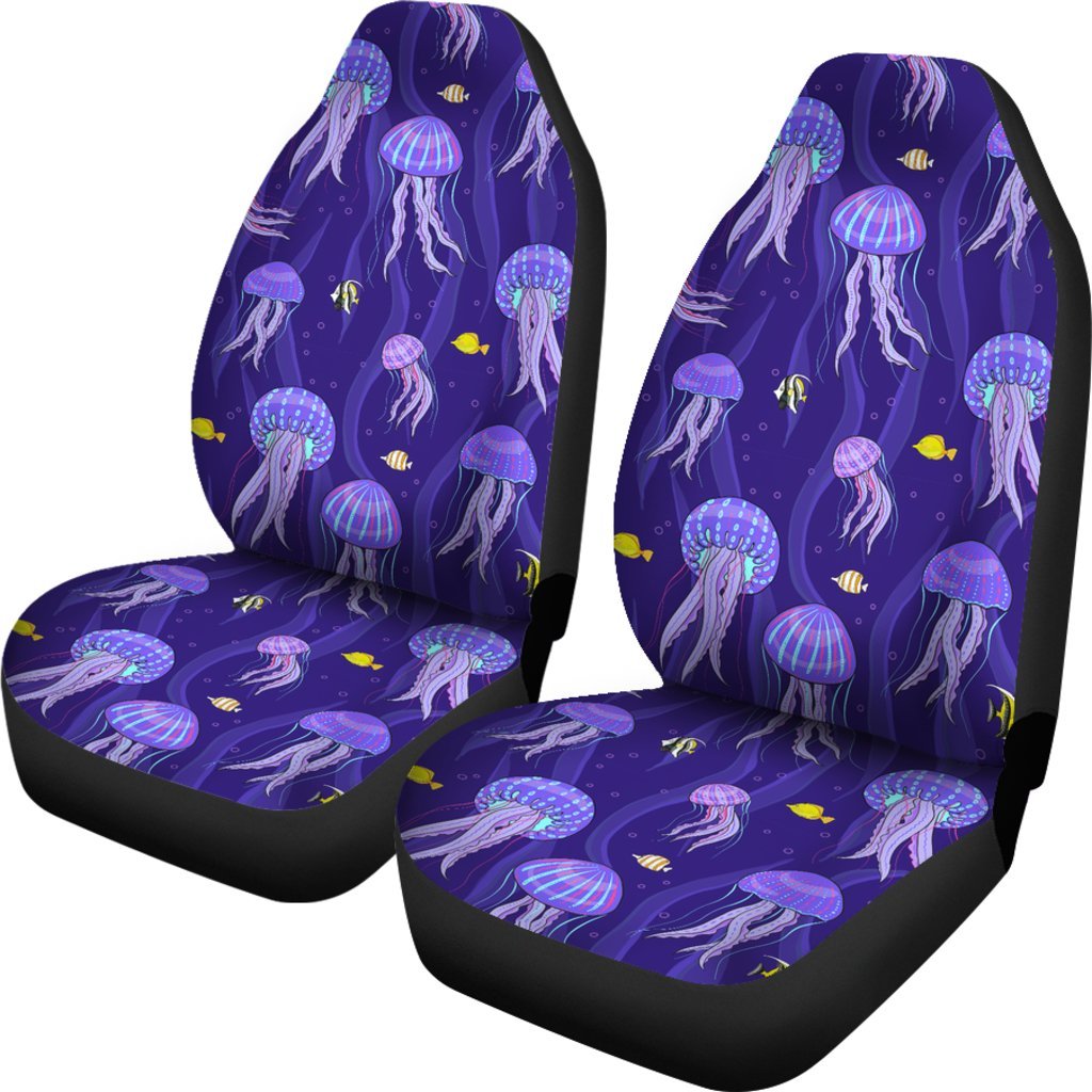 Jellyfish Cartoon Print Pattern Universal Fit Car Seat Cover-grizzshop