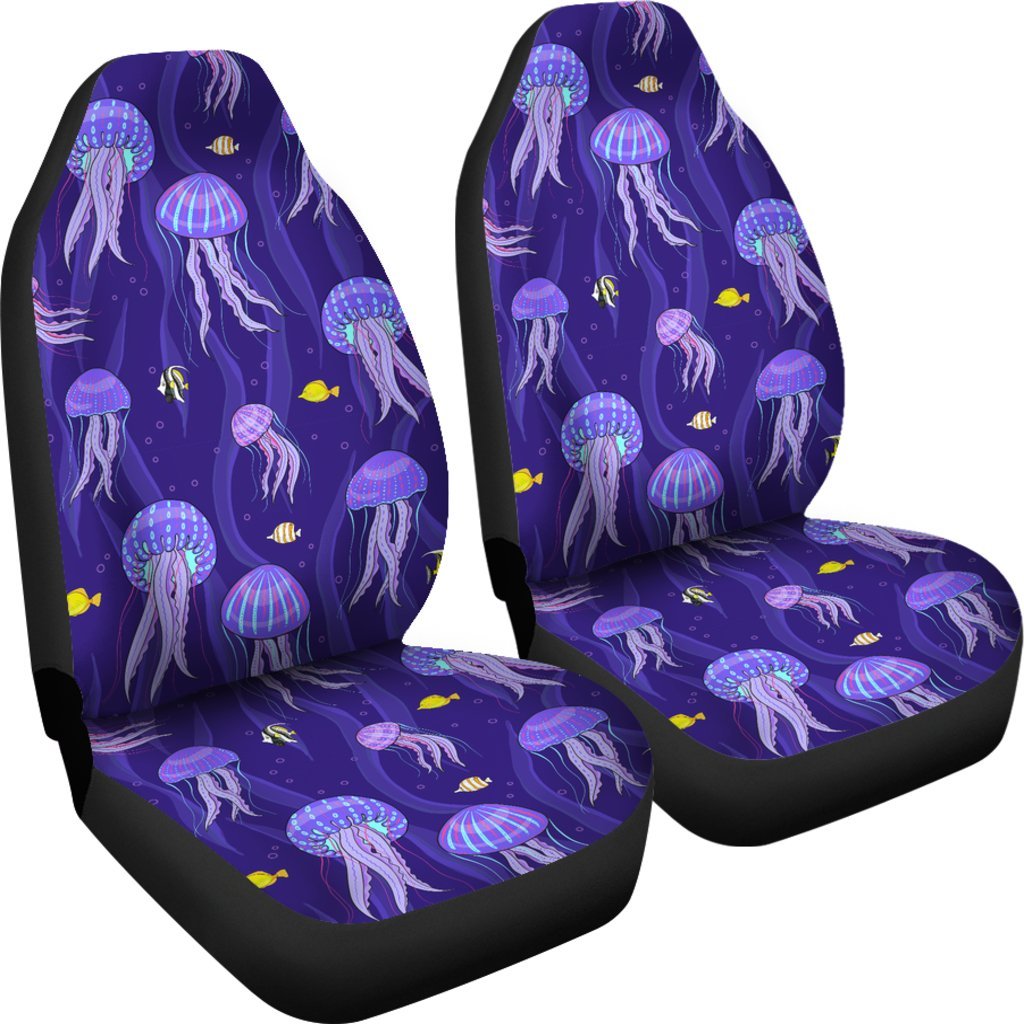Jellyfish Cartoon Print Pattern Universal Fit Car Seat Cover-grizzshop