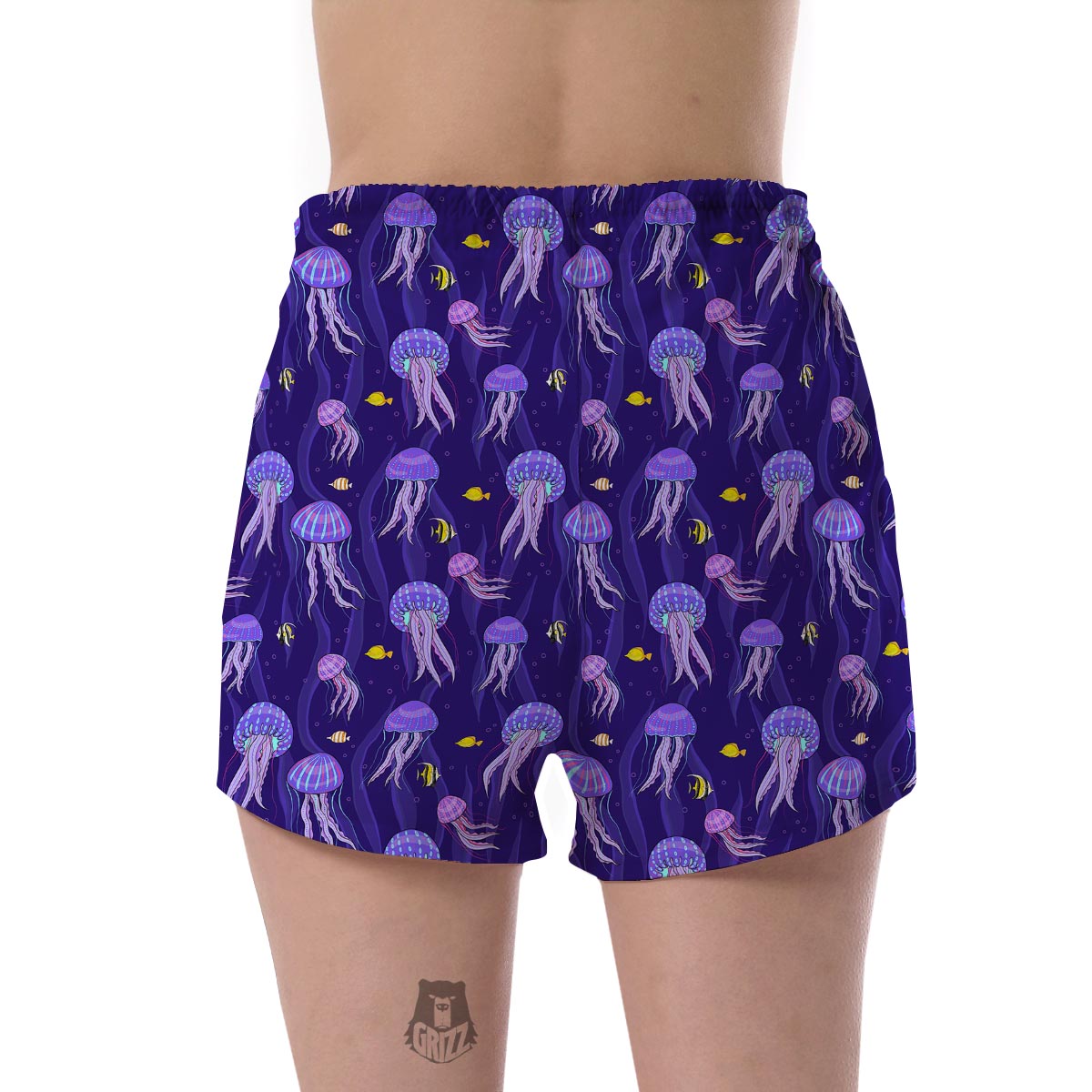 Jellyfish Cartoon Print Pattern Women's Shorts-grizzshop