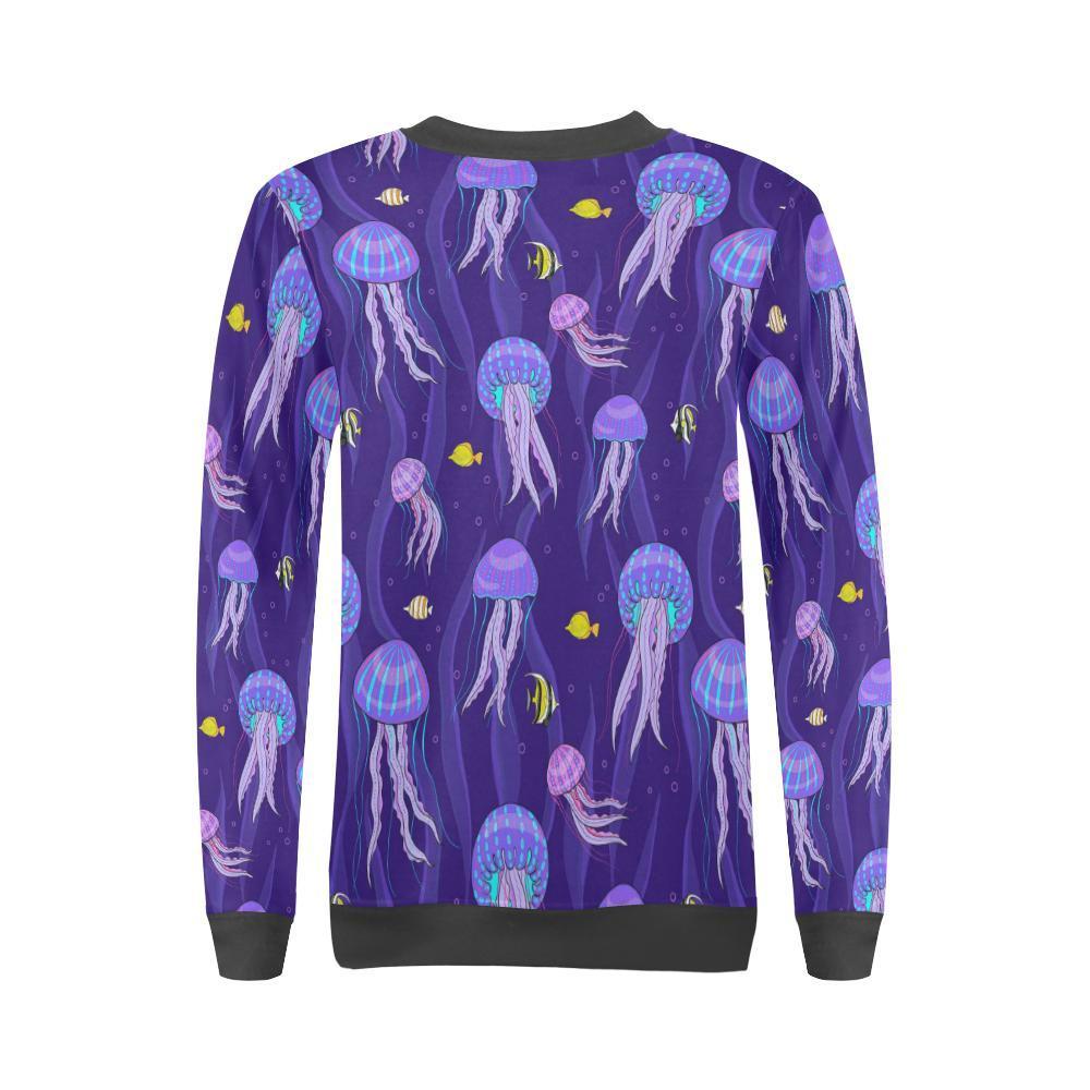 Jellyfish Cartoon Print Pattern Women's Sweatshirt-grizzshop