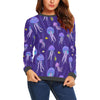 Jellyfish Cartoon Print Pattern Women's Sweatshirt-grizzshop