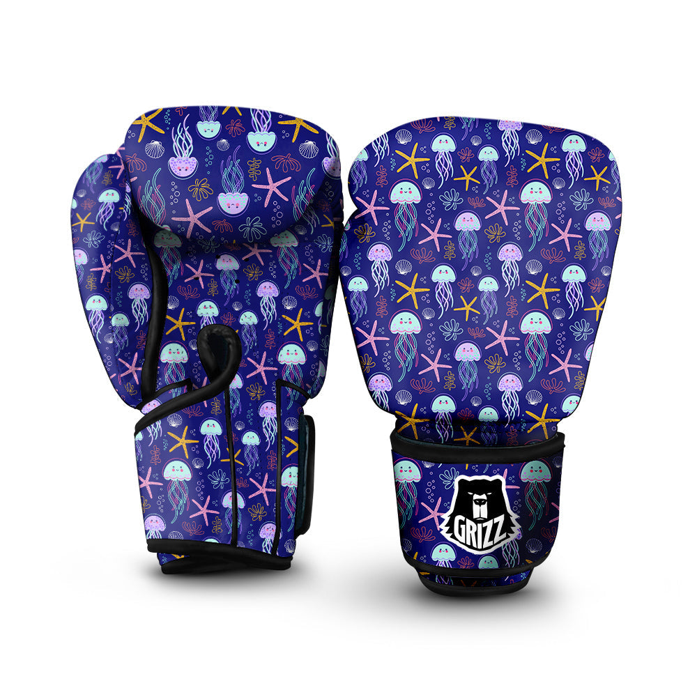 Jellyfish Cute Print Pattern Boxing Gloves-grizzshop