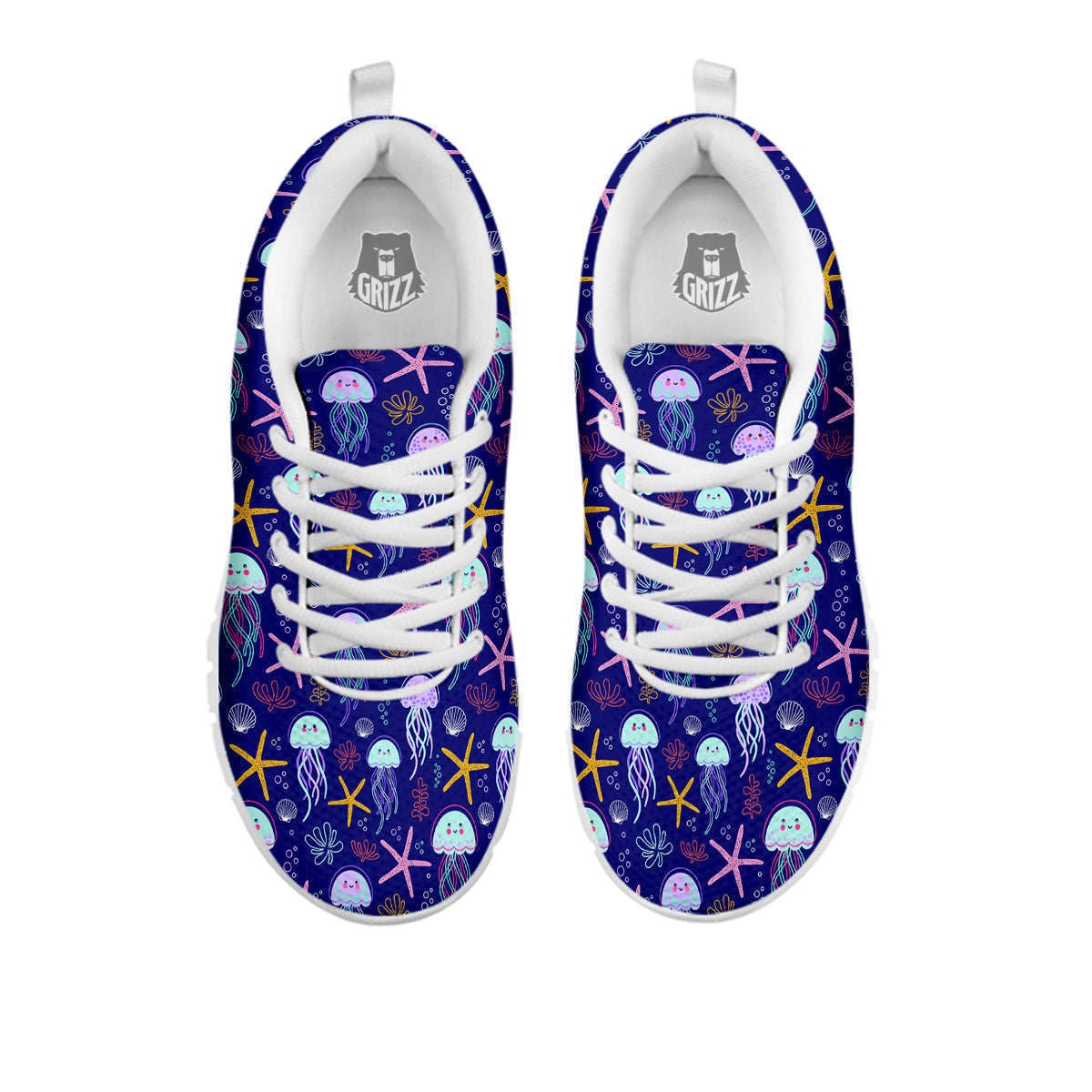 Jellyfish Cute Print Pattern White Sneaker-grizzshop