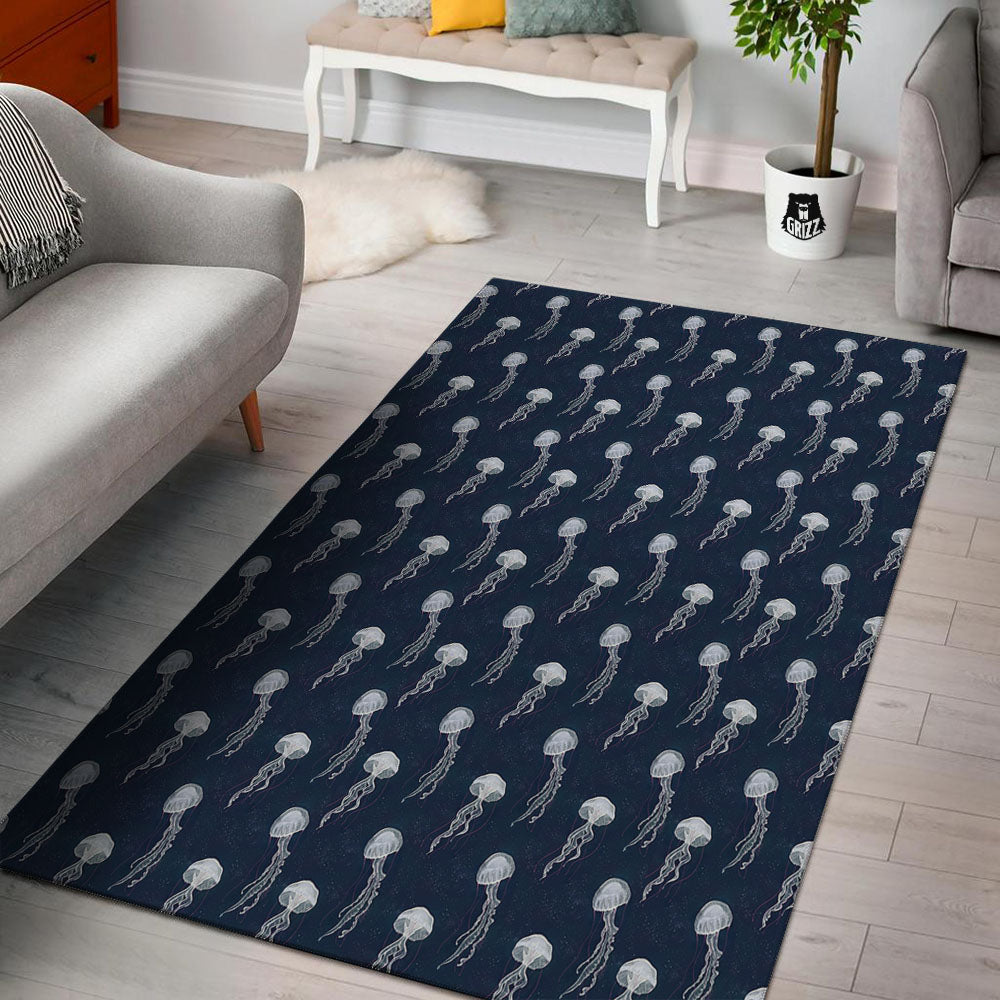 Jellyfish Fish Print Pattern Floor Mat-grizzshop