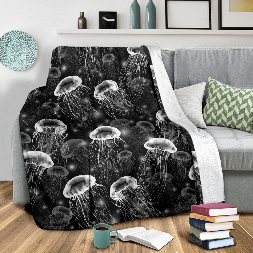 Jellyfish Pattern Print Blanket-grizzshop