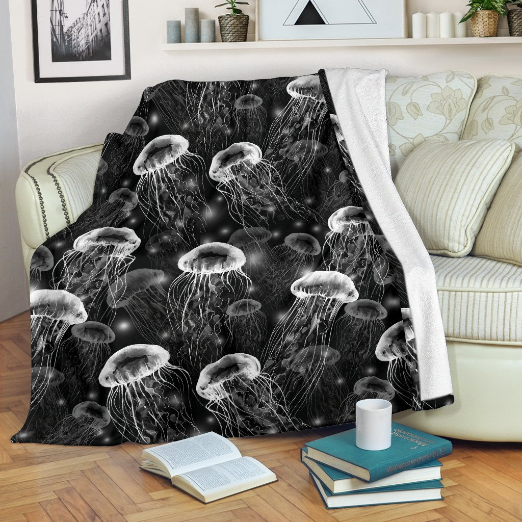 Jellyfish Pattern Print Blanket-grizzshop