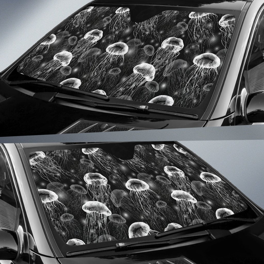 Jellyfish Pattern Print Car Sun Shade-grizzshop