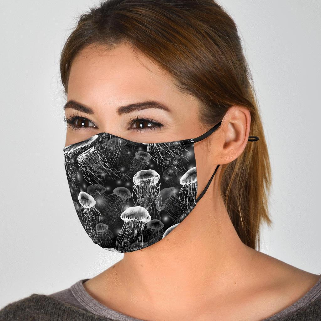 Jellyfish Pattern Print Face Mask-grizzshop