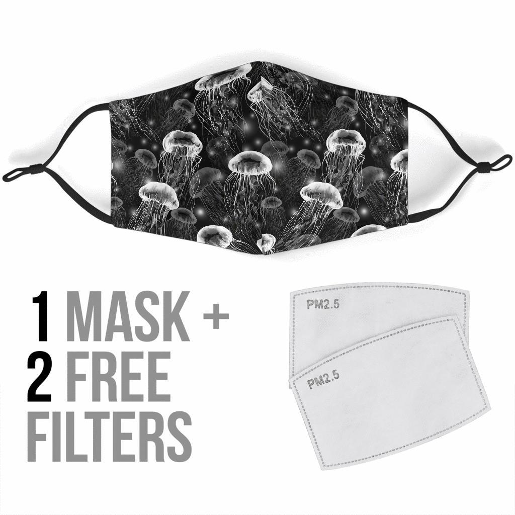 Jellyfish Pattern Print Face Mask-grizzshop