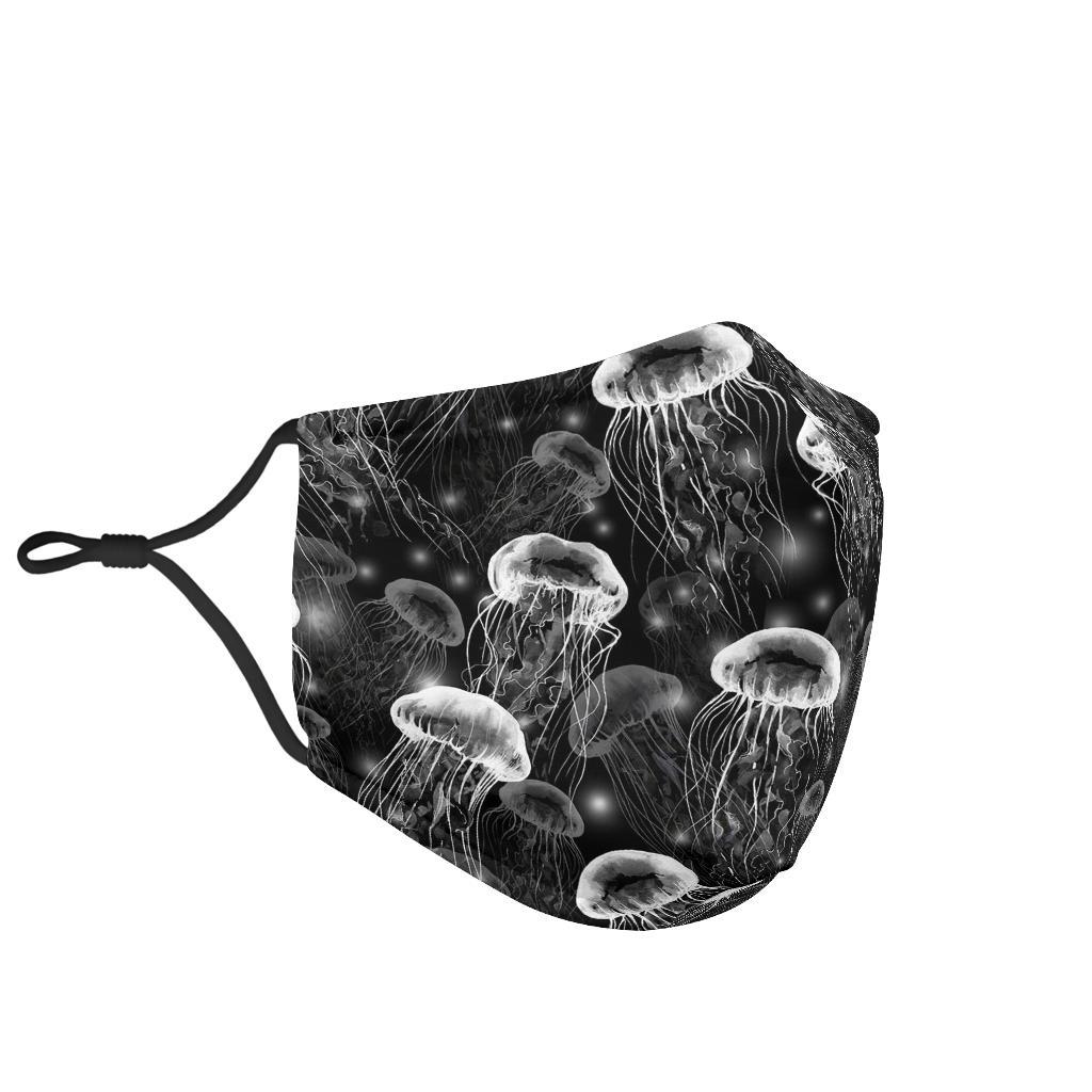 Jellyfish Pattern Print Face Mask-grizzshop