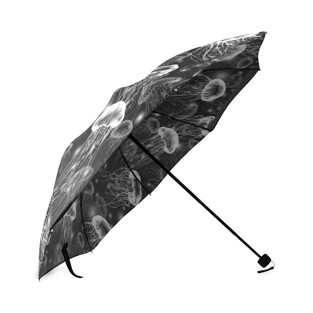 Jellyfish Pattern Print Foldable Umbrella-grizzshop