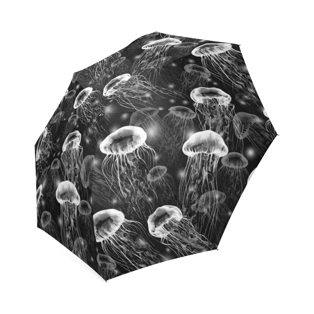 Jellyfish Pattern Print Foldable Umbrella-grizzshop