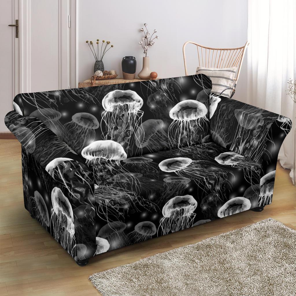 Jellyfish Pattern Print Loveseat Cover-grizzshop