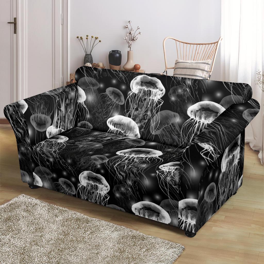 Jellyfish Pattern Print Loveseat Cover-grizzshop