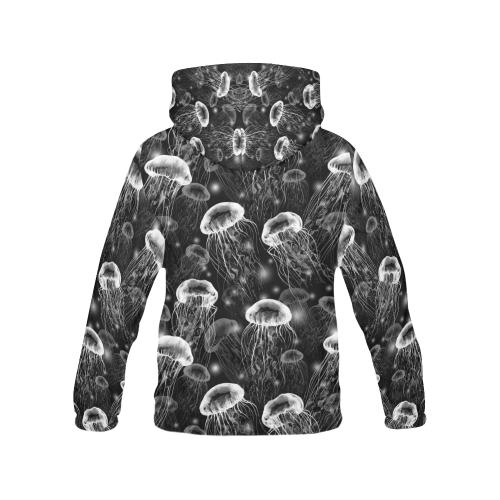 Jellyfish Pattern Print Men Pullover Hoodie-grizzshop
