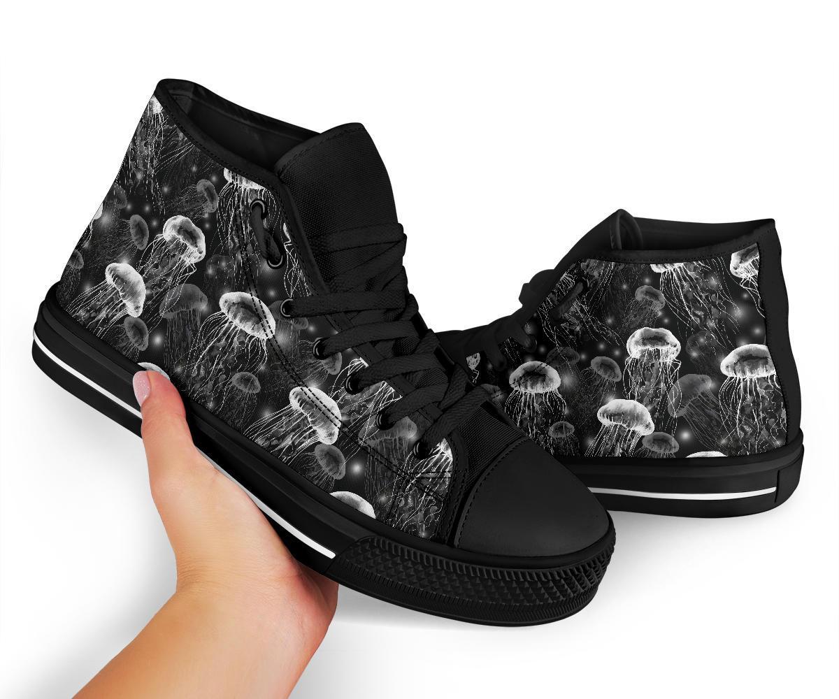 Jellyfish Pattern Print Men Women's High Top Shoes-grizzshop