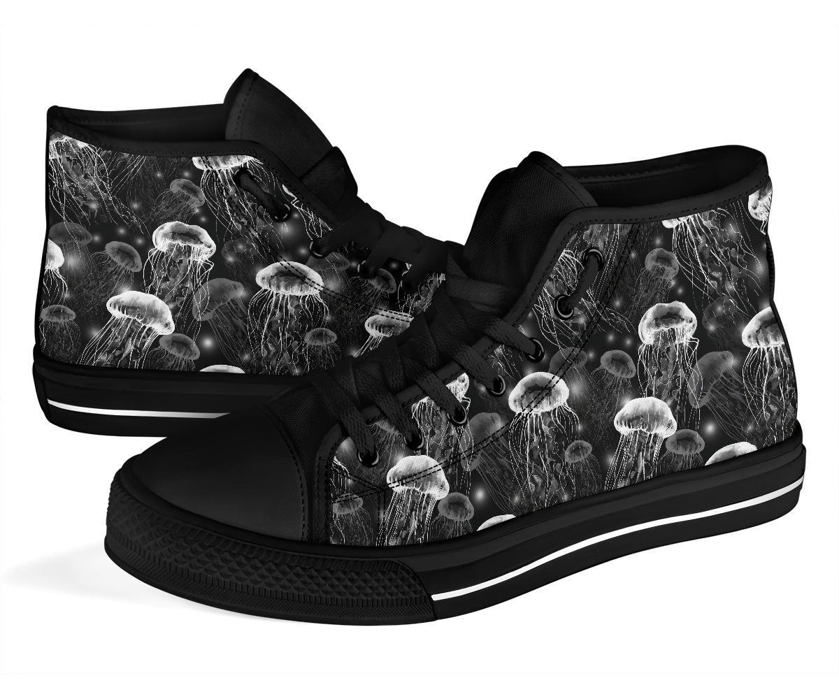 Jellyfish Pattern Print Men Women's High Top Shoes-grizzshop