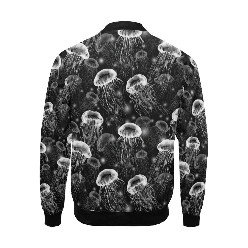 Jellyfish Pattern Print Men's Bomber Jacket-grizzshop