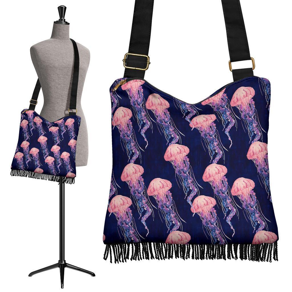 Jellyfish Print Pattern Crossbody Bags-grizzshop