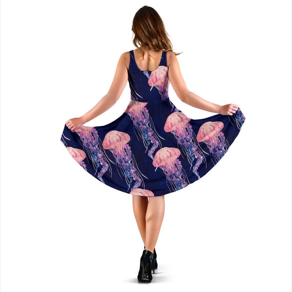 Jellyfish Print Pattern Dress-grizzshop
