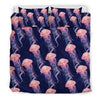 Jellyfish Print Pattern Duvet Cover Bedding Set-grizzshop