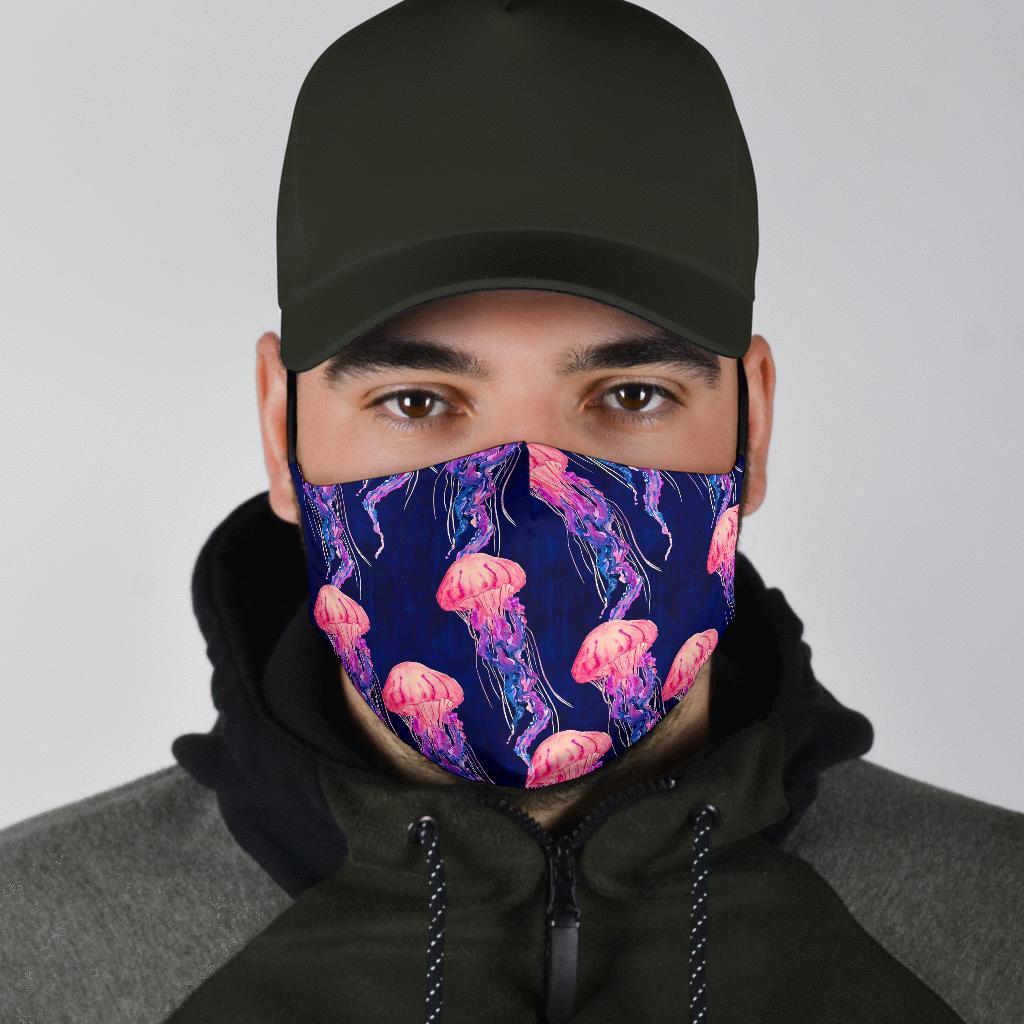 Jellyfish Print Pattern Face Mask-grizzshop