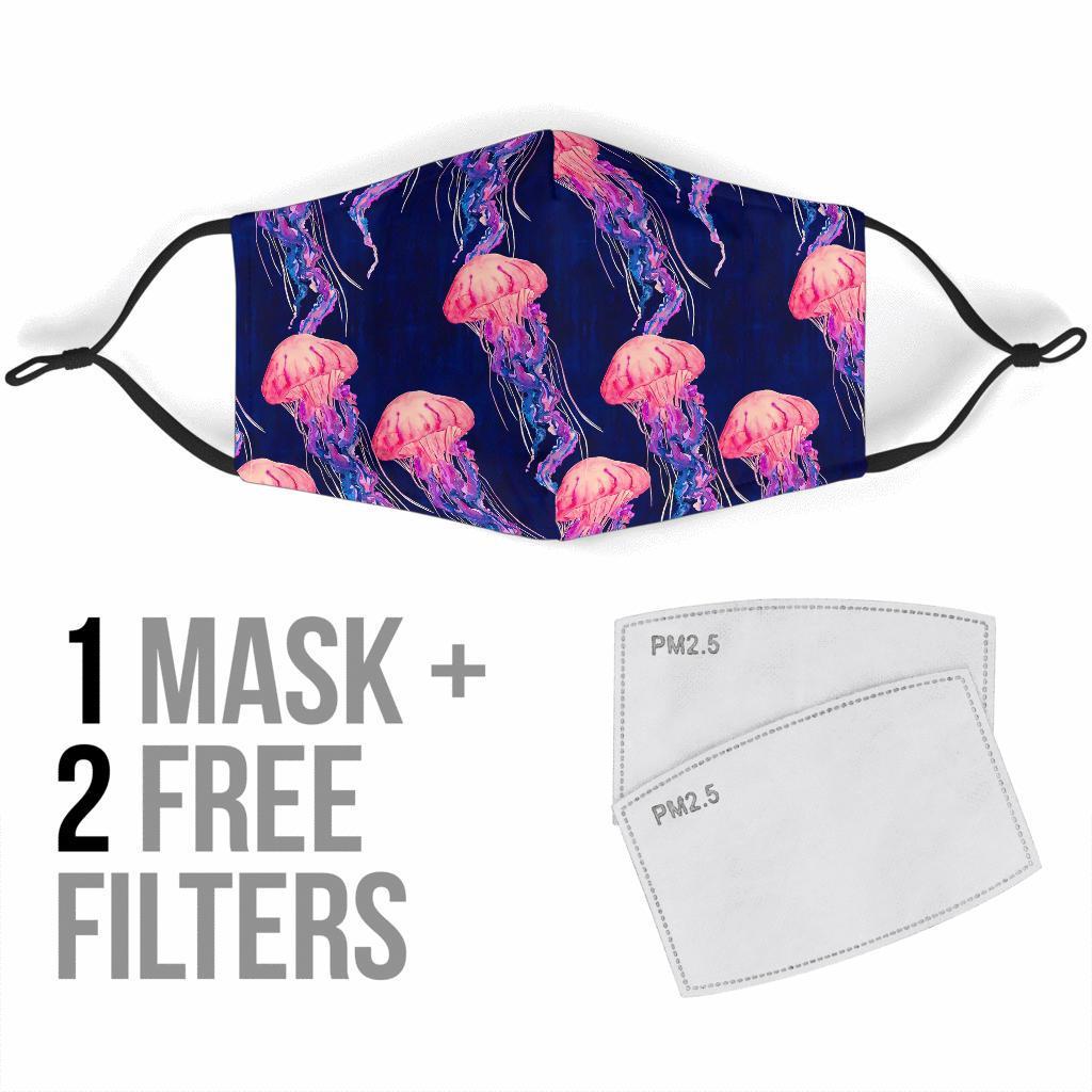 Jellyfish Print Pattern Face Mask-grizzshop