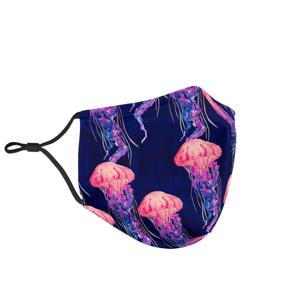 Jellyfish Print Pattern Face Mask-grizzshop