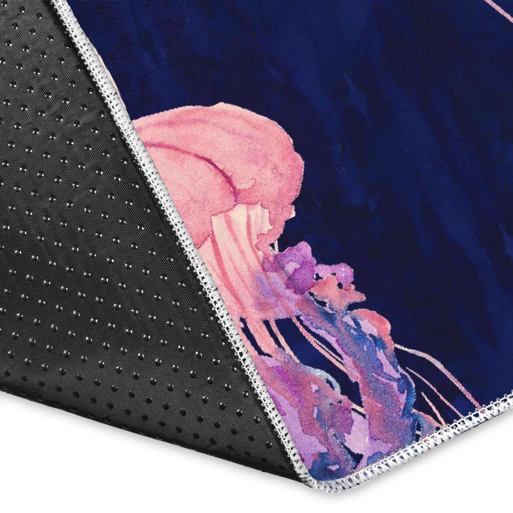 Jellyfish Print Pattern Floor Mat-grizzshop