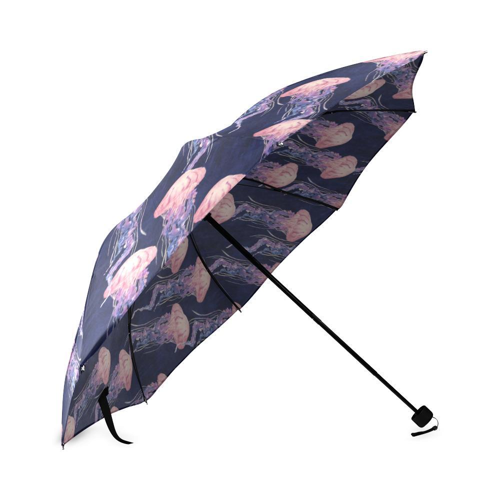 Jellyfish Print Pattern Foldable Umbrella-grizzshop